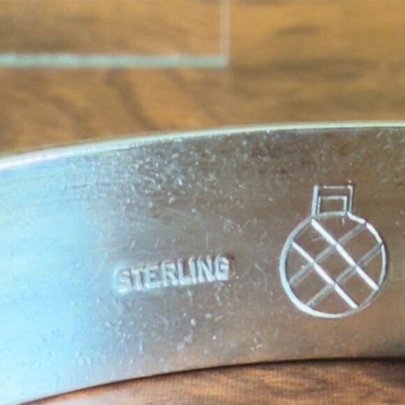 Vtg Willie Archie Talahaftewa Hopi Sterling Silver Overlay Cuff Bracelet Size 6 - Picture 7 of 11
